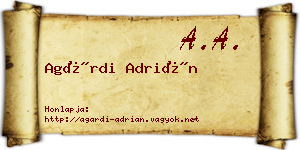 Agárdi Adrián névjegykártya